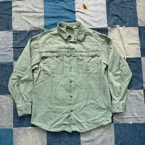vtg koolah faded teal workwear button up shirt